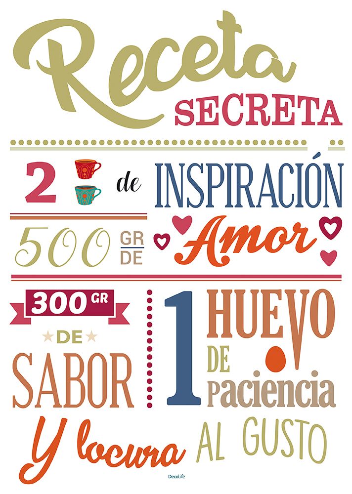 Wallstickers Frases Cocina 50X70CM Muresco